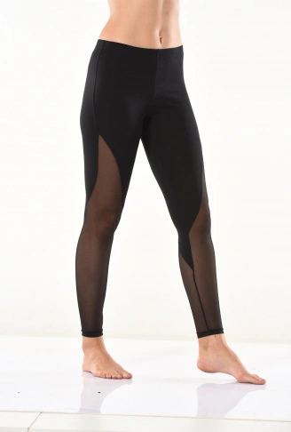 Derya Kurşun Transparan Detaylı Kadın Tayt 0585