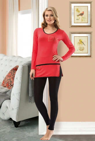 Derya Kurşun Uzun Kol Kadın Tayt Takım 759