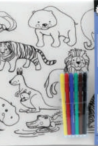 Kitap: Funny Mat - Evcil Hayvanlar Ve Vahşi Hayvanlar 6Lı Kalem Hediyeli 30 x 40 cm