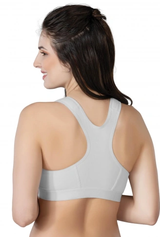 GRİ MI Emay 184 B Önden Fermuarlı Sporcu Penye Sütyen