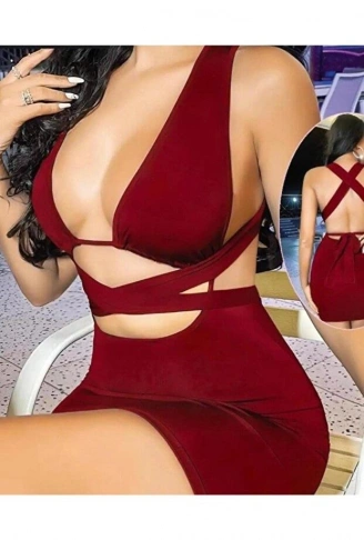 Kadın Kahverengi Elbise Fantezi 5080