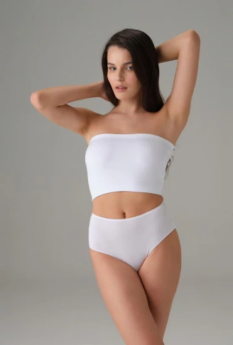 Kadın Pamuk Straplez Beyaz 9133