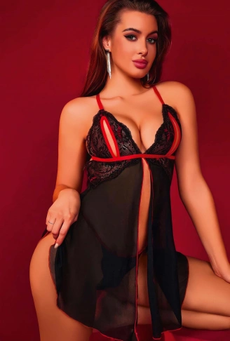 Kadın Sexi Transparan Tül Askılı Fantezi Gecelik Tül 2093