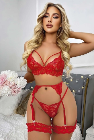 Kırmızı Jartiyer Fantezi 5'li Takım 2012