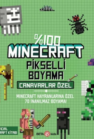 Kitap: %100 Minecraft Pikselli Boyama - Canavarlar Özel