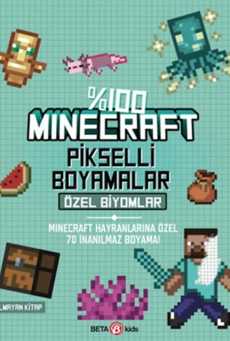 Kitap: %100 Minecraft Pikselli Boyamalar Özel Biyomlar