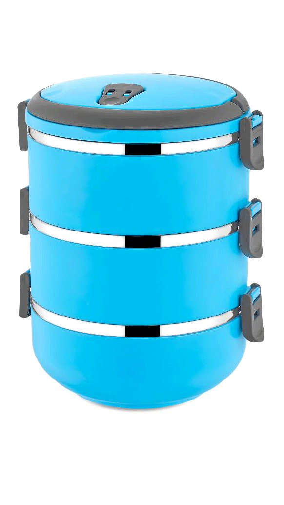 MAVİ 3LÜ SEFER TASI SAKLAMA KABI 1.8LT (4940)