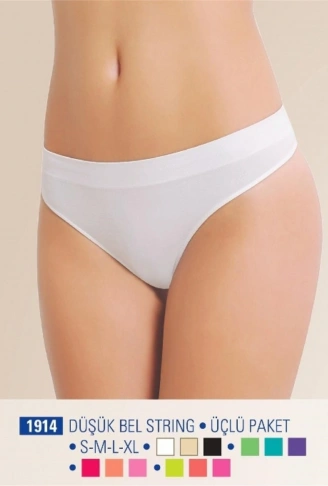 Nbb 1914 Düşük Bel String Üçlü Paket Dikişsiz