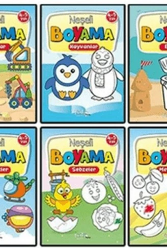 Kitap: Neşeli Boyama 6 Kitap Set 4-5 Yaş