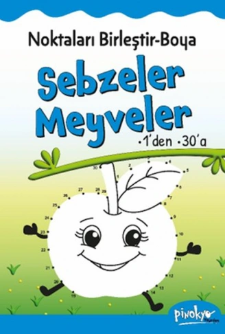 Kitap: Noktaları Birleştir-Boya Sebzeler-Meyveler-1’den 30’a