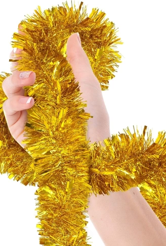 Parti İçin Sim Süs 2 Metre Uzunluk 8 cm Genişlik Altın Renk İthal