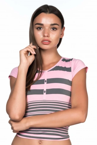 PEMBE GRİ MI Emay 5026 Soft Seamless T Shirt