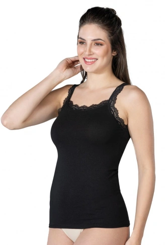 SİYAH MI Emay 1411 Modal Cotton Dantelli Atlet