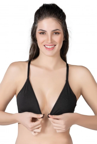 SİYAH MI Emay 1416 Modal Cotton Önden Açmalı Sporcu Sütyen