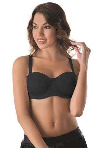 SİYAH MI Emay 159 C Balenli Straplez Toparlayıcı Sütyen