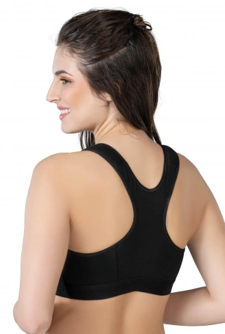 SİYAH MI Emay 184 B Önden Fermuarlı Sporcu Penye Sütyen