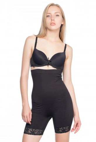 SİYAH MI Emay 2027 Yüksek Bel Dantelli Paçalı Korse