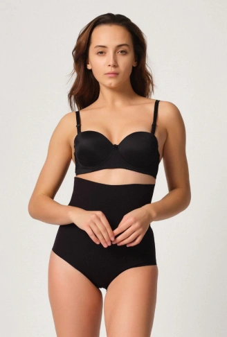 SİYAH MI Emay 2708 Lazer Yüksek Bel Kesim Slip Hayalet Korse