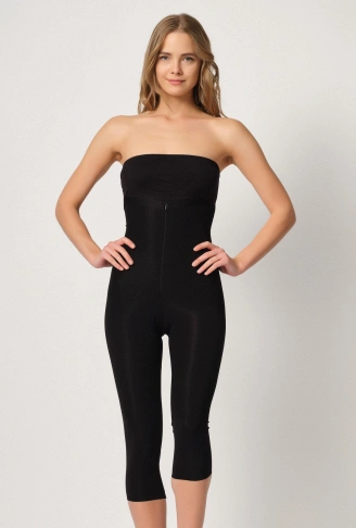 SİYAH MI Emay 2868 Fermuarlı Kapri Tayt Lazer Korse