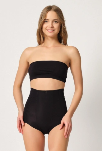 SİYAH MI Emay 2920 Yüksek Bel Karın Desteklı Slip Lazer Korse