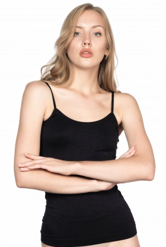 SİYAH MI Emay 5001 Soft İp Askılı Uzun Atlet