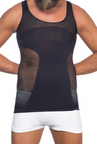 SİYAH MI Emay E1006 Fileli Erkek Korse Atlet