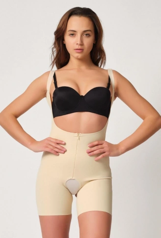 TEN MI Emay 2834 Göğsü Açık Ferumalı Tül Popo Boy Lazer Korse