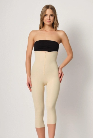 TEN MI Emay 2868 Fermuarlı Kapri Tayt Lazer Korse