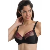 BORDO SİYAH MI Emay 136 C Balenli Toparlayıcı Dantelli Sütyen