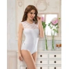 Derya Kurşun Sıfır Kol Bisiklet Yaka Dantelli Body 344