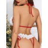 Kadın Kırmızı Yılbaşı Babydoll Sexy Kostüm 2166