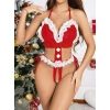 Kadın Kırmızı Yılbaşı Babydoll Sexy Kostüm 2166