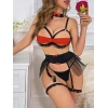 Kadın Siyah Tül Detaylı Göğüs Bandlı Fantezi Kostüm 2049