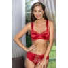 SATEN TOPARLAYICI MİNİMİZER SÜTYEN VE YÜKSEK BEL SLİP KÜLOT TAKIM KIRMIZI (MGP31521)