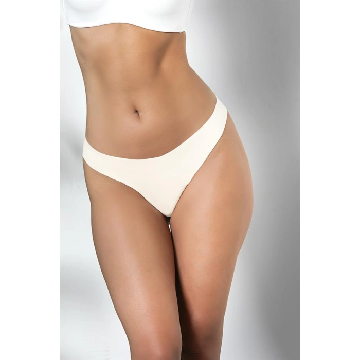 3'LÜ PAKET DİKİŞSİZ, İZ YAPMAZ, LAZER KESİM, STRİNG KÜLOT EKRU (MGP21262)