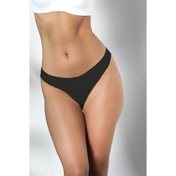 3'LÜ PAKET DİKİŞSİZ, İZ YAPMAZ, LAZER KESİM, STRİNG KÜLOT SİYAH (MGP21262)