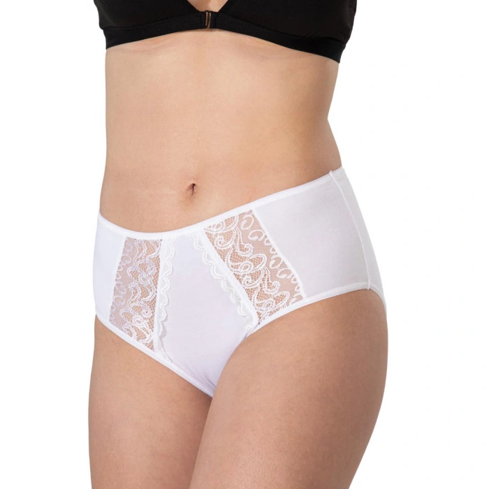 BEYAZ MI Emay 1445 Modal Cotton Yüksekbel Dantelli Külot
