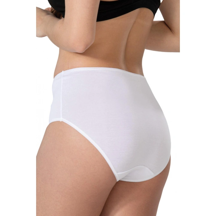 BEYAZ MI Emay 1445 Modal Cotton Yüksekbel Dantelli Külot