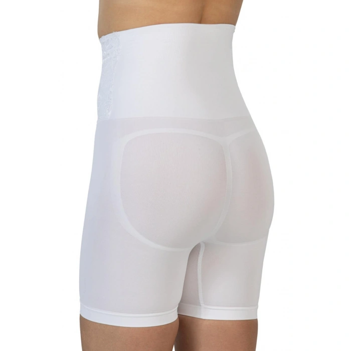 BEYAZ MI Emay 2091 Önü Dantelli Yüksek Bel Boxer Korse