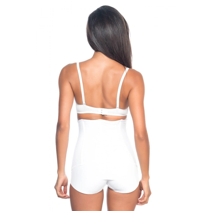 BEYAZ MI Emay 2824 Yüksek Bel Balen Agraflı Slıp Lazer Korse