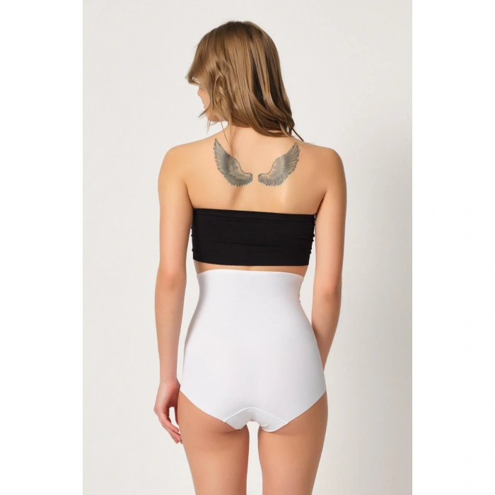 BEYAZ MI Emay 2920 Yüksek Bel Karın Desteklı Slip Lazer Korse