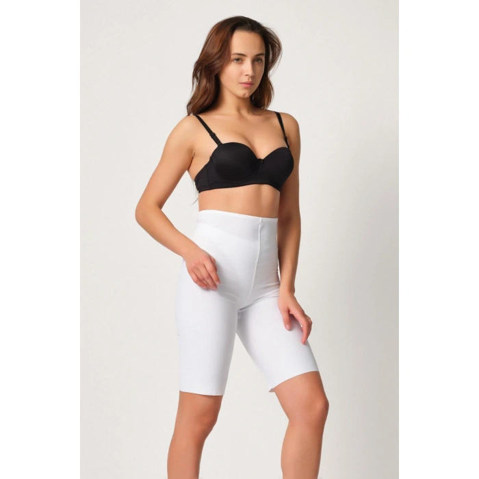 BEYAZ MI Emay 2923 Yüksek Bel Karyokalı Paçalı Lazer Korse