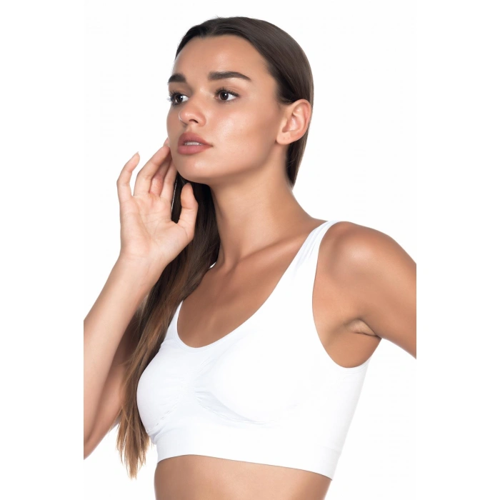 BEYAZ MI Emay 4021 Pedli Kalın Askılı Büstiyer