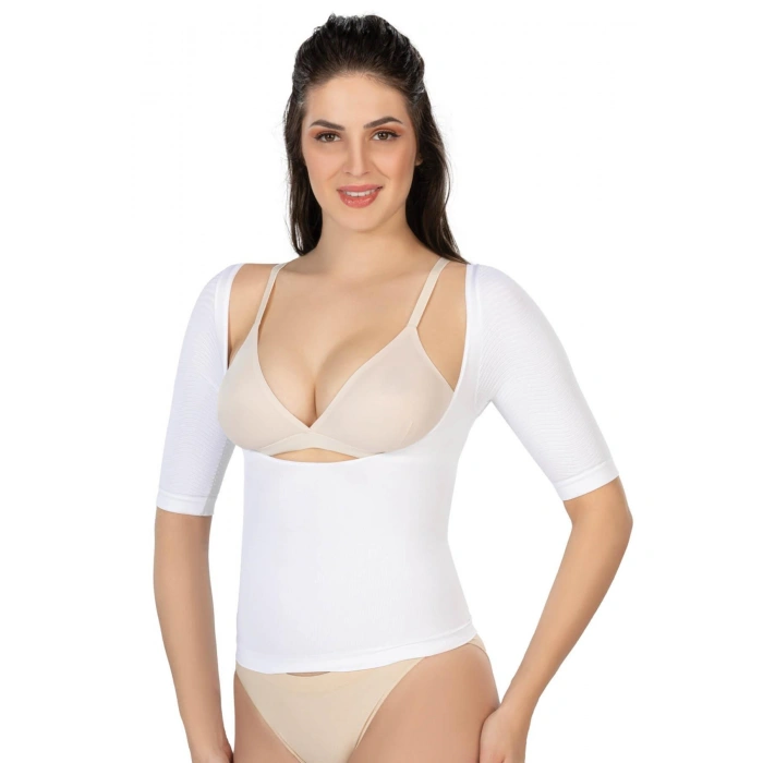 BEYAZ MI Emay 5014 Göğsü Açık Yarım Kollu Korse