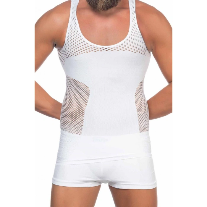 BEYAZ MI Emay E1006 Fileli Erkek Korse Atlet