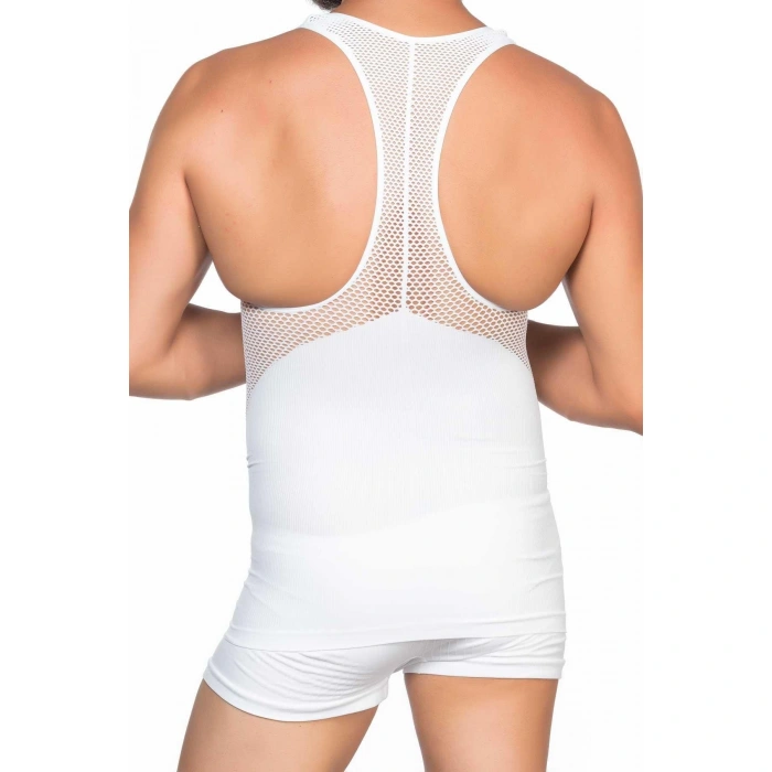 BEYAZ MI Emay E1009 Fileli Erkek Korse Atlet