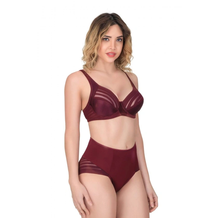 BORDO MI Emay 177 C Toparlayıcı Sütyen Takım