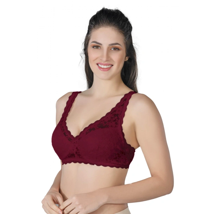 BORDO MI Emay 188 C Pedli Dantelli Telli Toparlayıcı Sütyen