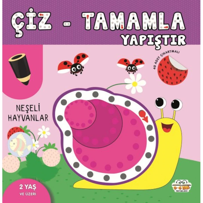 Kitap: Çiz-Tamamla-Yapıştır Neşeli Hayvanlar