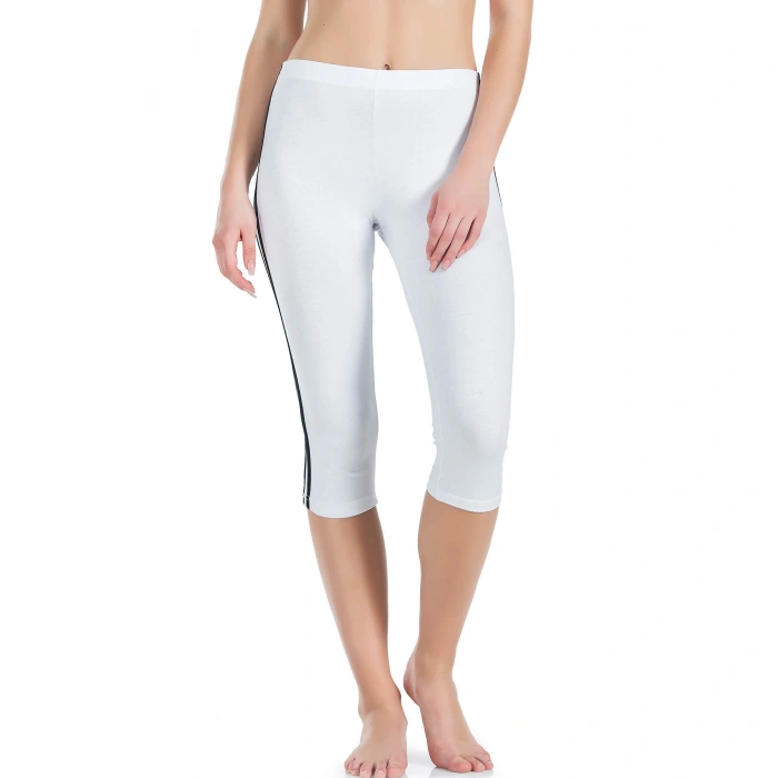 Derya Kurşun Çizgili Kadın Kapri Tayt 0534